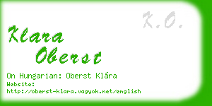 klara oberst business card